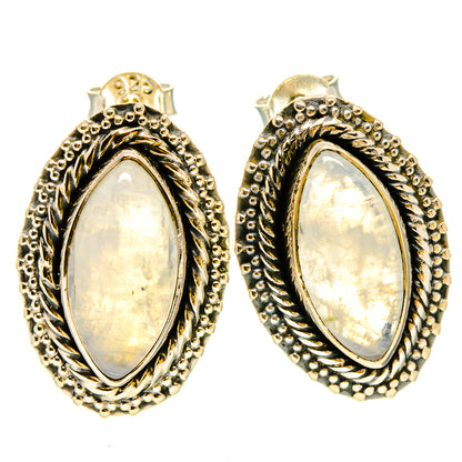 Rainbow Moonstone Earrings handcrafted by Ana Silver Co - EARR414271