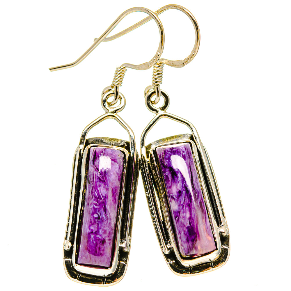 Charoite Earrings handcrafted by Ana Silver Co - EARR414273