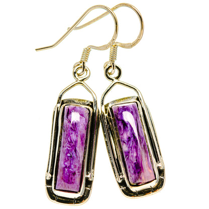 Charoite Earrings handcrafted by Ana Silver Co - EARR414273