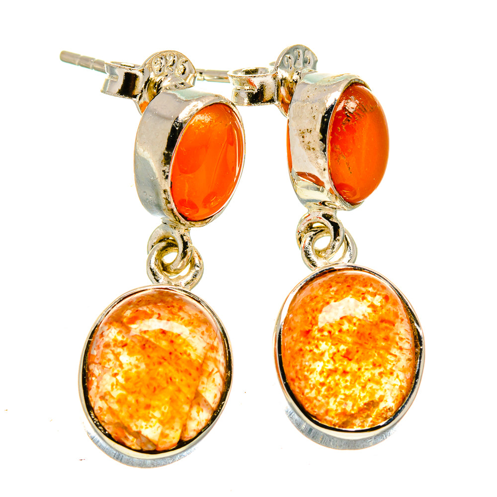 Sunstone Earrings handcrafted by Ana Silver Co - EARR414279