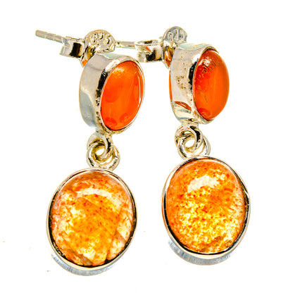 Sunstone Earrings handcrafted by Ana Silver Co - EARR414279