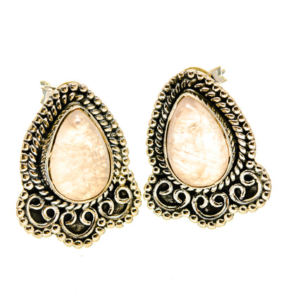 Rose Quartz Earrings handcrafted by Ana Silver Co - EARR414282