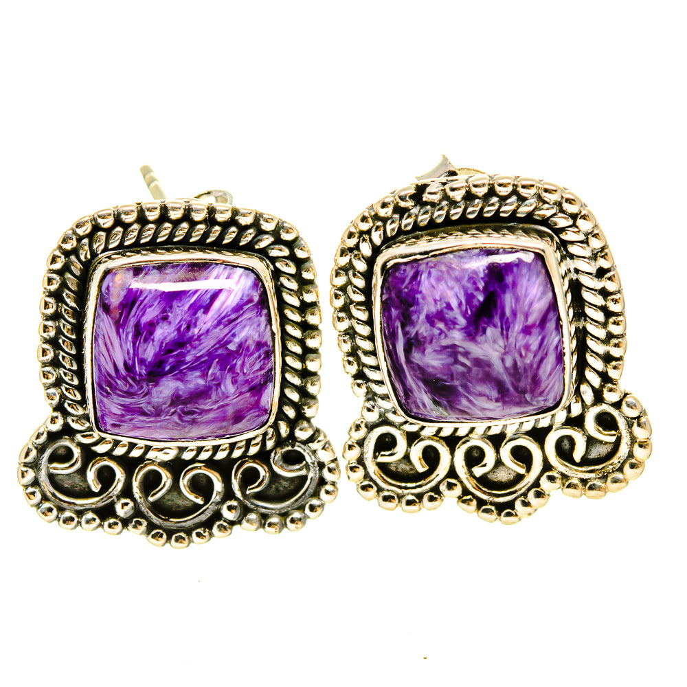 Charoite Earrings handcrafted by Ana Silver Co - EARR414290