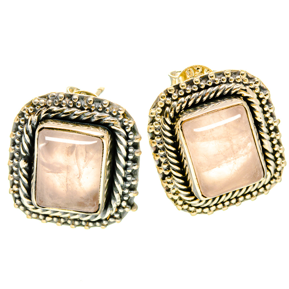 Rose Quartz Earrings handcrafted by Ana Silver Co - EARR414291