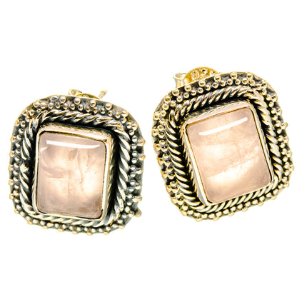 Rose Quartz Earrings handcrafted by Ana Silver Co - EARR414291