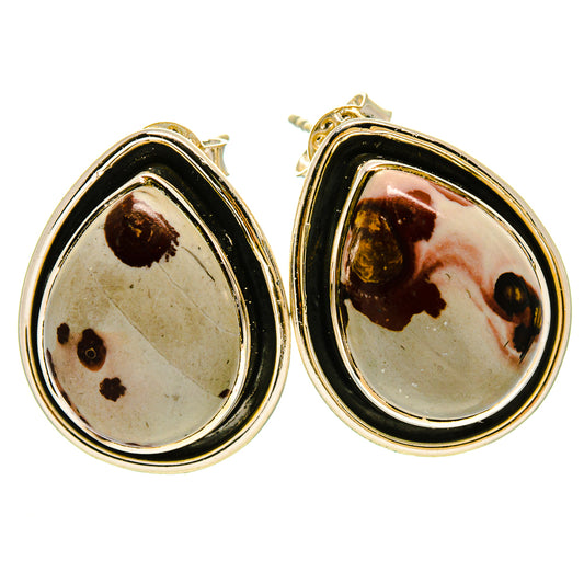 Coffee Bean Jasper Earrings handcrafted by Ana Silver Co - EARR414292