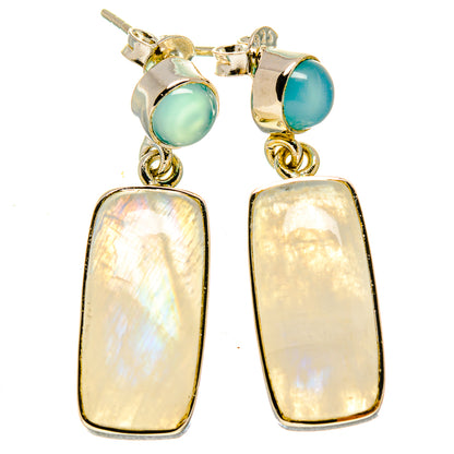 Rainbow Moonstone Earrings handcrafted by Ana Silver Co - EARR414299