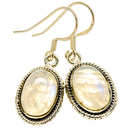 Rainbow Moonstone Earrings handcrafted by Ana Silver Co - EARR414317