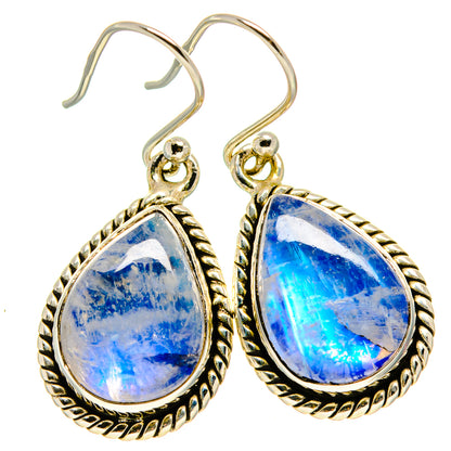 Rainbow Moonstone Earrings handcrafted by Ana Silver Co - EARR414325