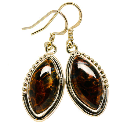 Golden Pietersite Earrings handcrafted by Ana Silver Co - EARR414327