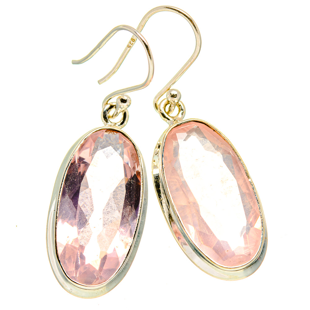 Rose Quartz Earrings handcrafted by Ana Silver Co - EARR414332