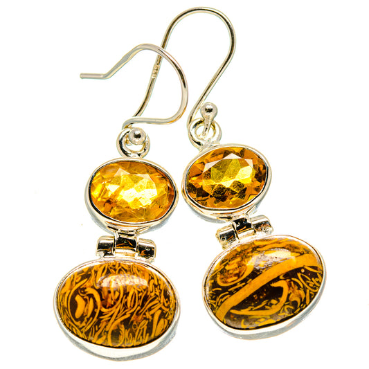Coquina Jasper Earrings handcrafted by Ana Silver Co - EARR414334