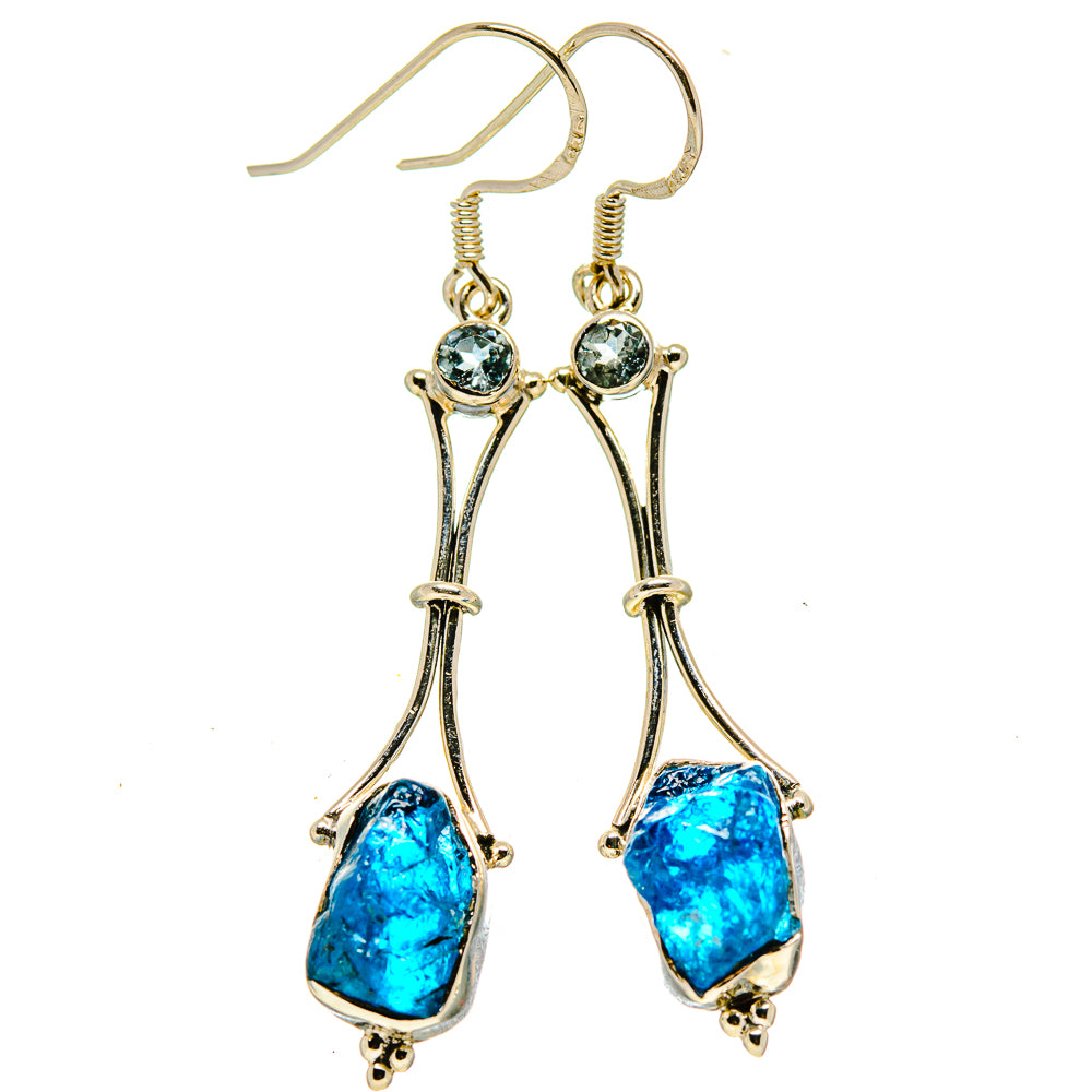 Blue Fluorite Earrings handcrafted by Ana Silver Co - EARR414342