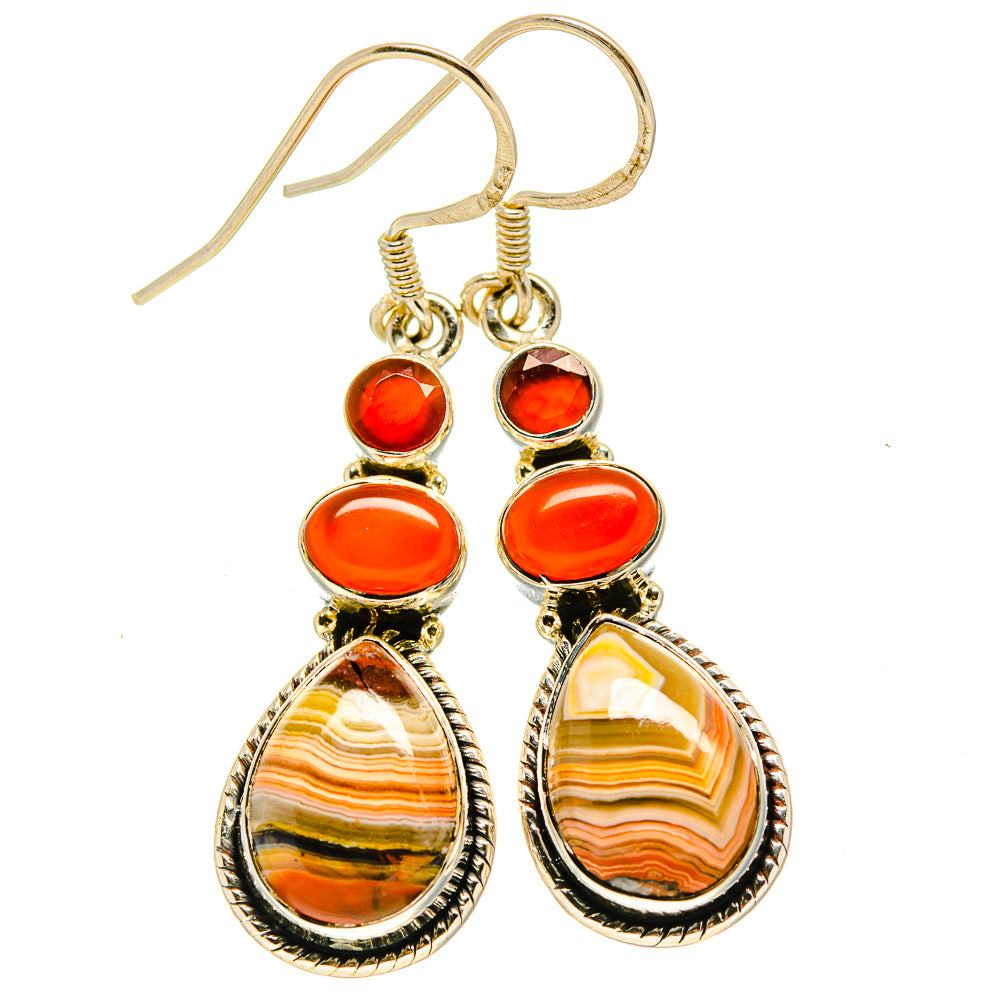 Botswana Agate Earrings handcrafted by Ana Silver Co - EARR414345