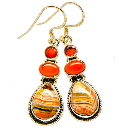 Botswana Agate Earrings handcrafted by Ana Silver Co - EARR414345