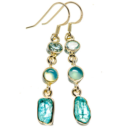 Blue Fluorite Earrings handcrafted by Ana Silver Co - EARR414347