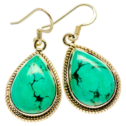 Tibetan Turquoise Earrings handcrafted by Ana Silver Co - EARR414351