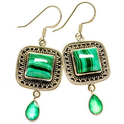 Malachite Earrings handcrafted by Ana Silver Co - EARR414352