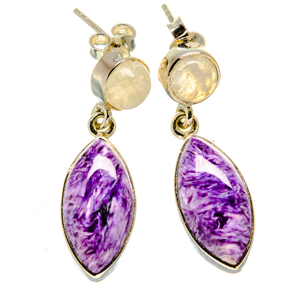 Charoite Earrings handcrafted by Ana Silver Co - EARR414353