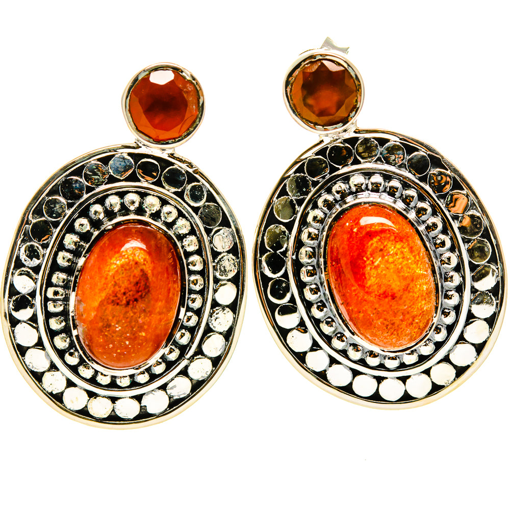 Sunstone Earrings handcrafted by Ana Silver Co - EARR414359