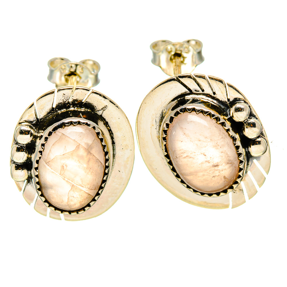 Rose Quartz Earrings handcrafted by Ana Silver Co - EARR414364