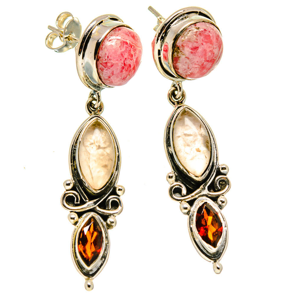 Rose Quartz Earrings handcrafted by Ana Silver Co - EARR414366