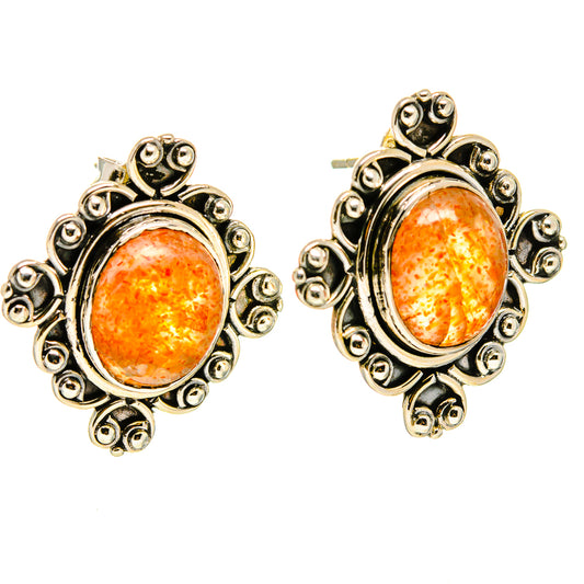 Sunstone Earrings handcrafted by Ana Silver Co - EARR414371