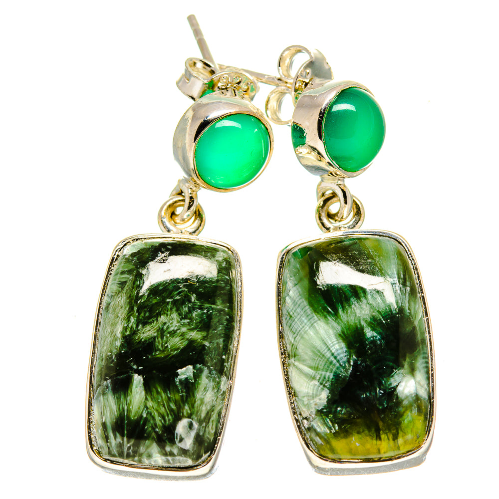 Seraphinite Earrings handcrafted by Ana Silver Co - EARR414377