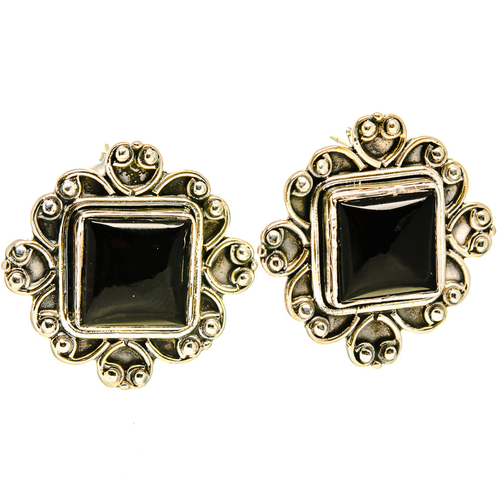 Black Onyx Earrings handcrafted by Ana Silver Co - EARR414380