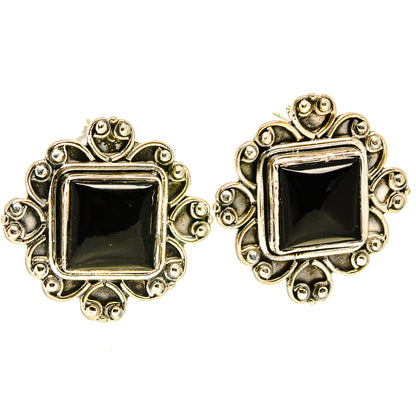 Black Onyx Earrings handcrafted by Ana Silver Co - EARR414380