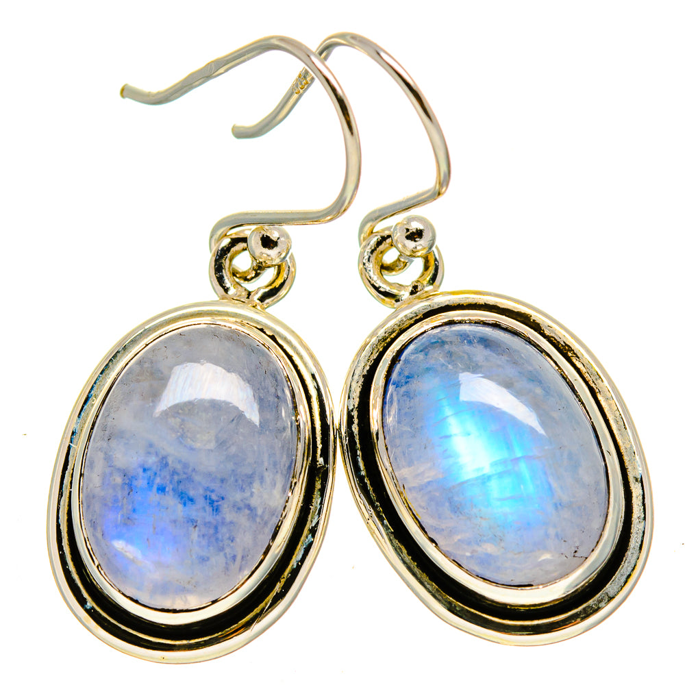 Rainbow Moonstone Earrings handcrafted by Ana Silver Co - EARR414385