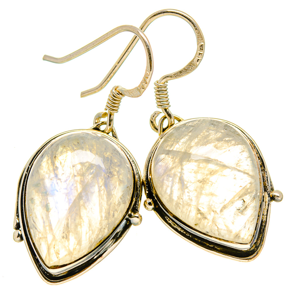 Rainbow Moonstone Earrings handcrafted by Ana Silver Co - EARR414391