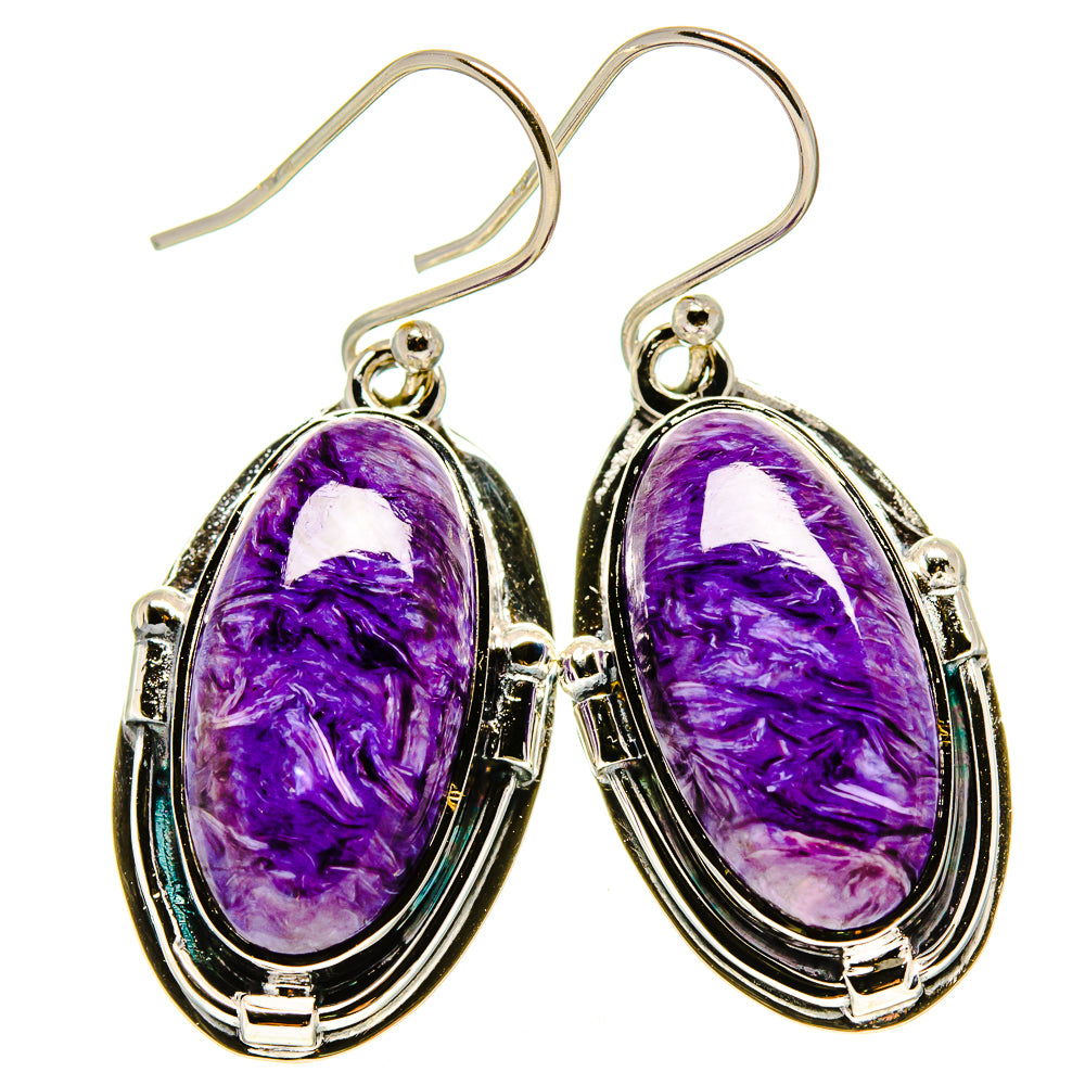 Charoite Earrings handcrafted by Ana Silver Co - EARR414396