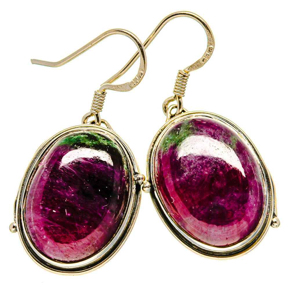 Ruby Zoisite Earrings handcrafted by Ana Silver Co - EARR414399
