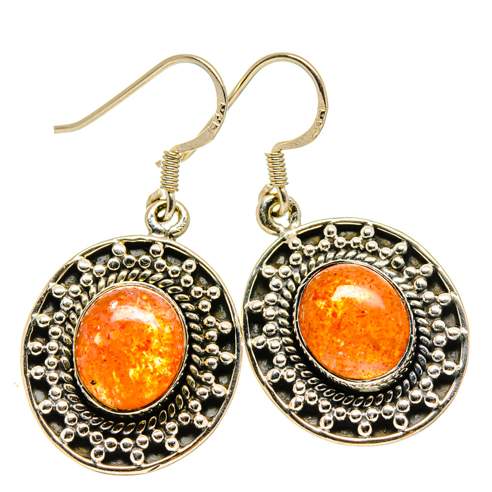 Sunstone Earrings handcrafted by Ana Silver Co - EARR414406