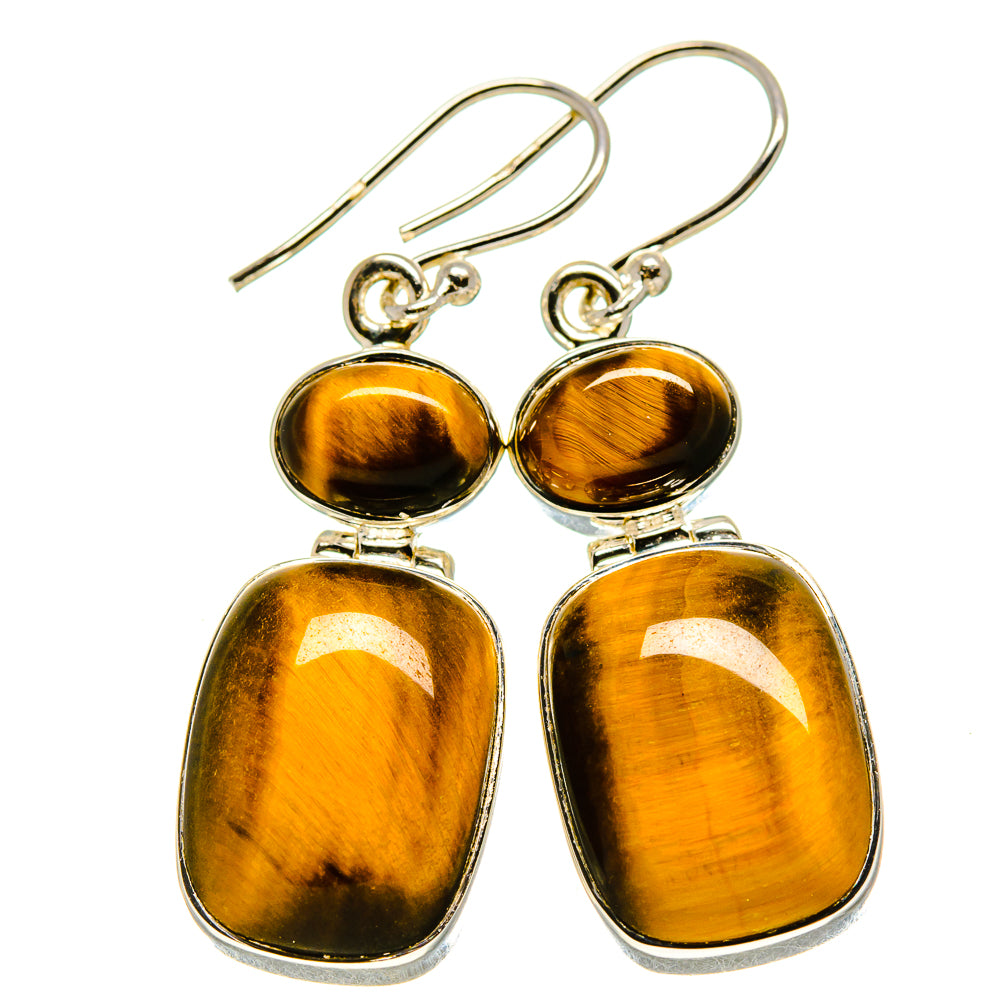 Tiger Eye Earrings handcrafted by Ana Silver Co - EARR414408