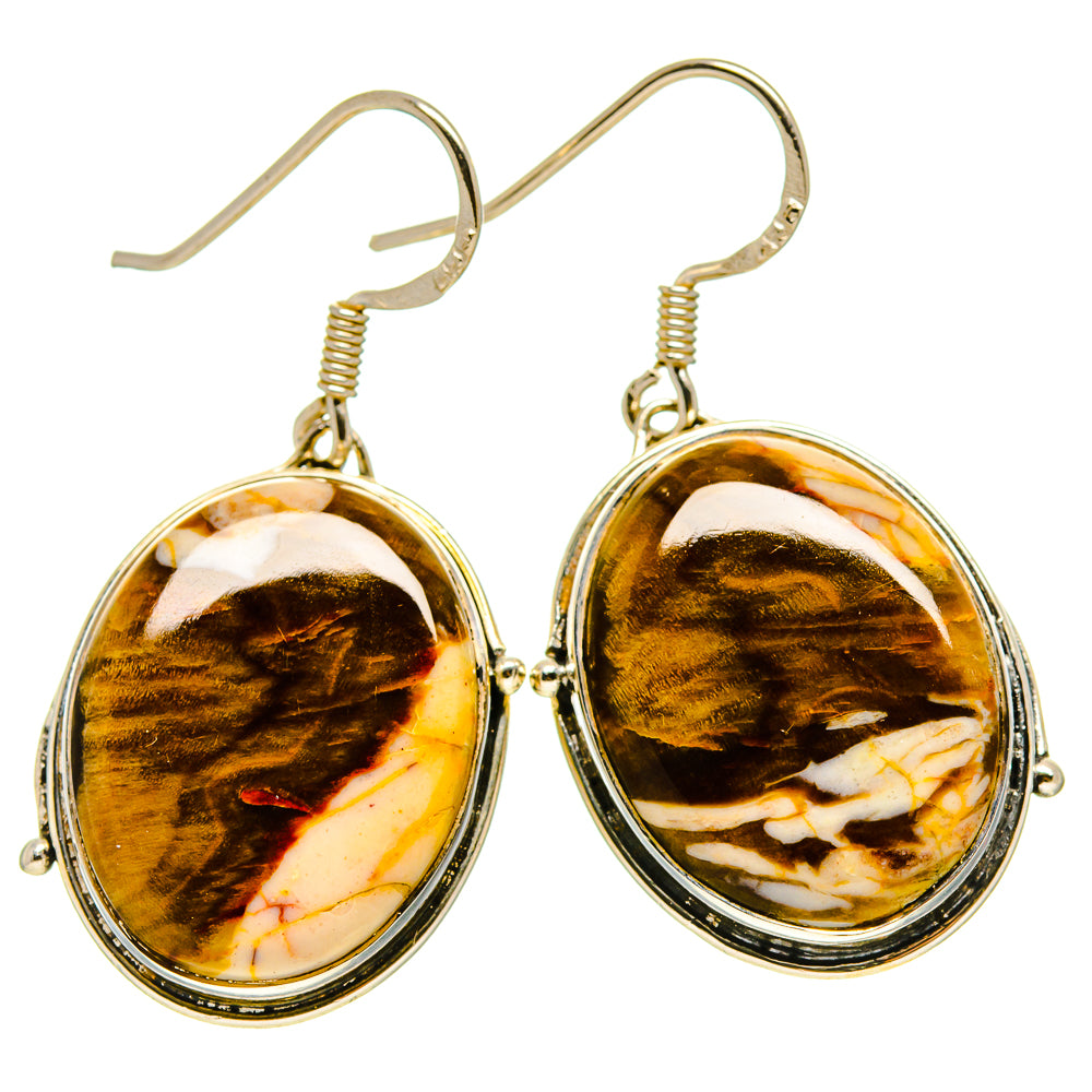 Peanut Wood Jasper Earrings handcrafted by Ana Silver Co - EARR414409