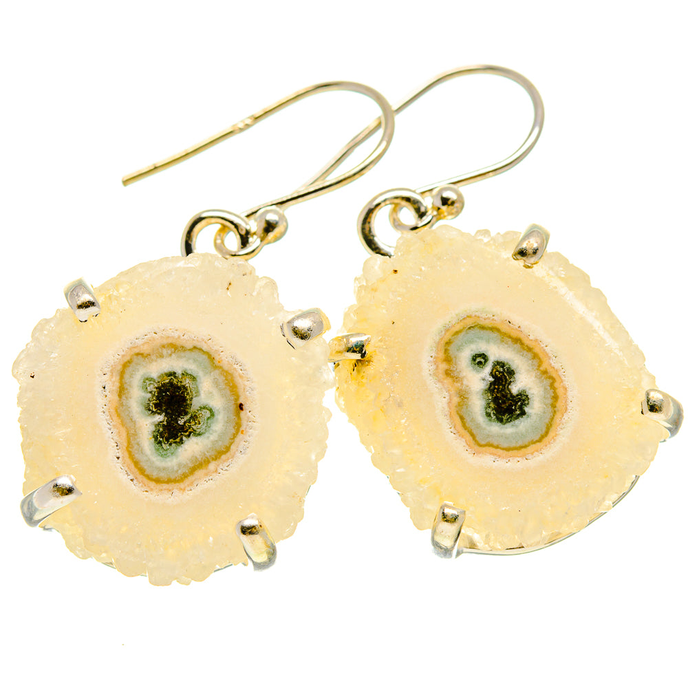 White Solar Quartz Earrings handcrafted by Ana Silver Co - EARR414410