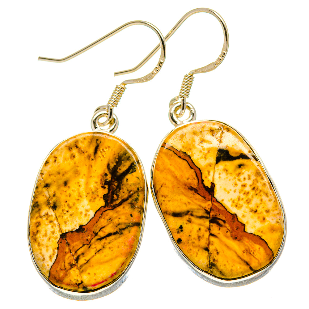 Picture Jasper Earrings handcrafted by Ana Silver Co - EARR414412