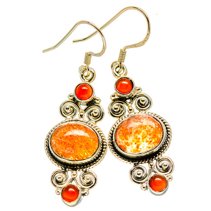 Sunstone Earrings handcrafted by Ana Silver Co - EARR414425