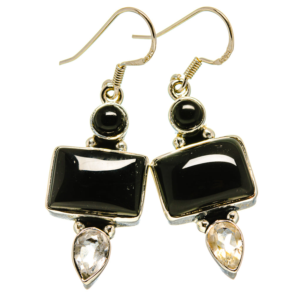 Black Onyx Earrings handcrafted by Ana Silver Co - EARR414429
