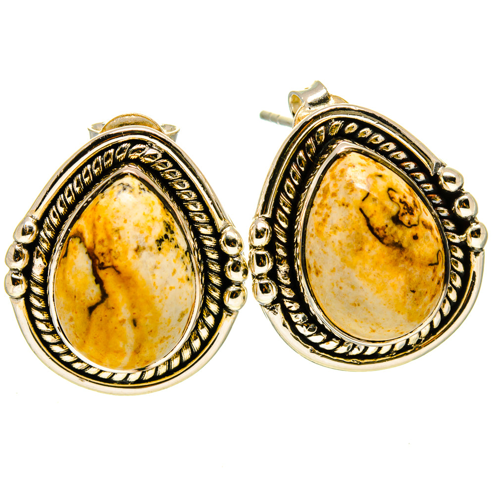 Picture Jasper Earrings handcrafted by Ana Silver Co - EARR414437