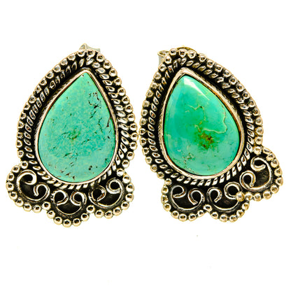 Arizona Turquoise Earrings handcrafted by Ana Silver Co - EARR414440