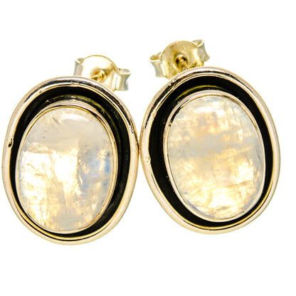 Rainbow Moonstone Earrings handcrafted by Ana Silver Co - EARR414442