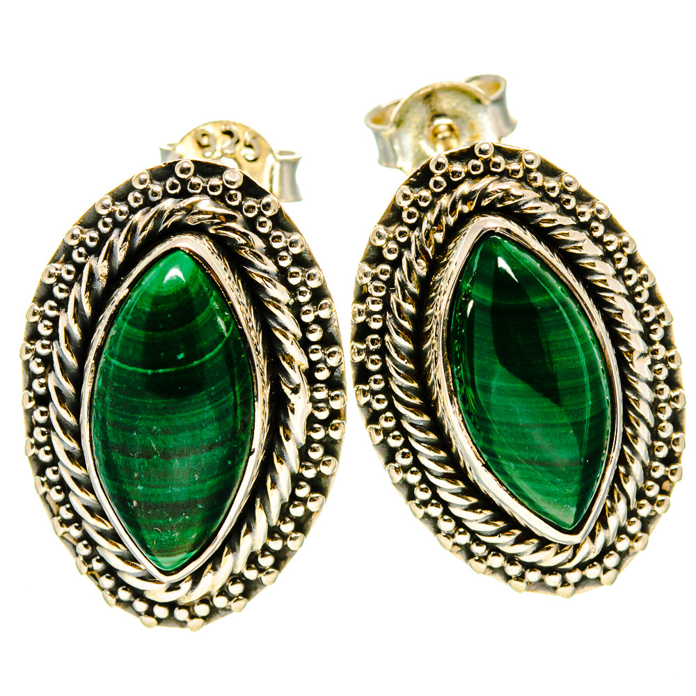 Malachite Earrings handcrafted by Ana Silver Co - EARR414451