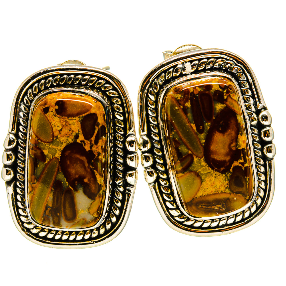 Bamboo Jasper Earrings handcrafted by Ana Silver Co - EARR414459