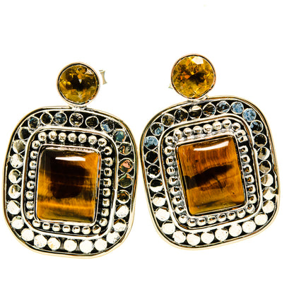 Tiger Eye Earrings handcrafted by Ana Silver Co - EARR414461