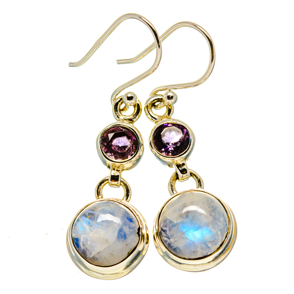 Rainbow Moonstone Earrings handcrafted by Ana Silver Co - EARR414472