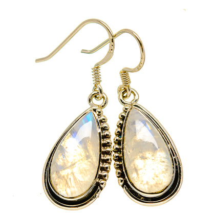 Rainbow Moonstone Earrings handcrafted by Ana Silver Co - EARR414473