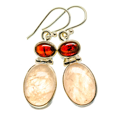 Rose Quartz Earrings handcrafted by Ana Silver Co - EARR414485